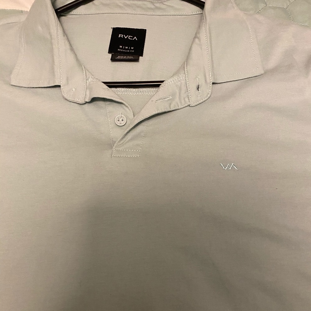 Mint green / blue polo